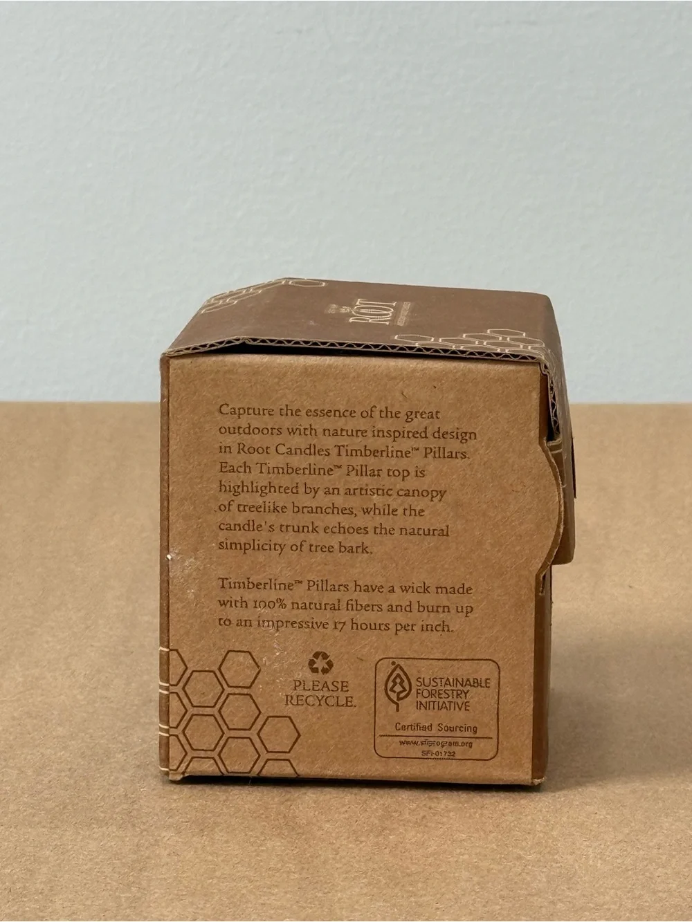 Root Timberline BEESWAX 3x3 Pillar Candle Unscented Clean Burning USA Rustic Eco